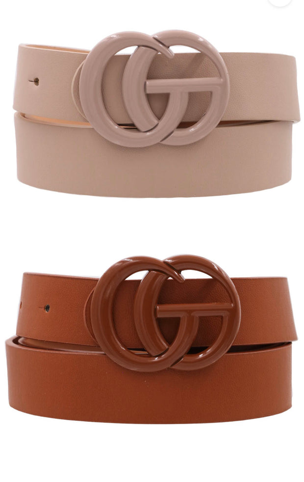 Brown and Taupe Color Coated Belts