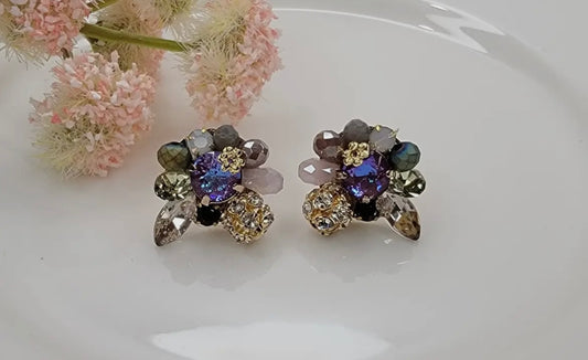 Handmade Pearl and Swarovski Elements Earrings