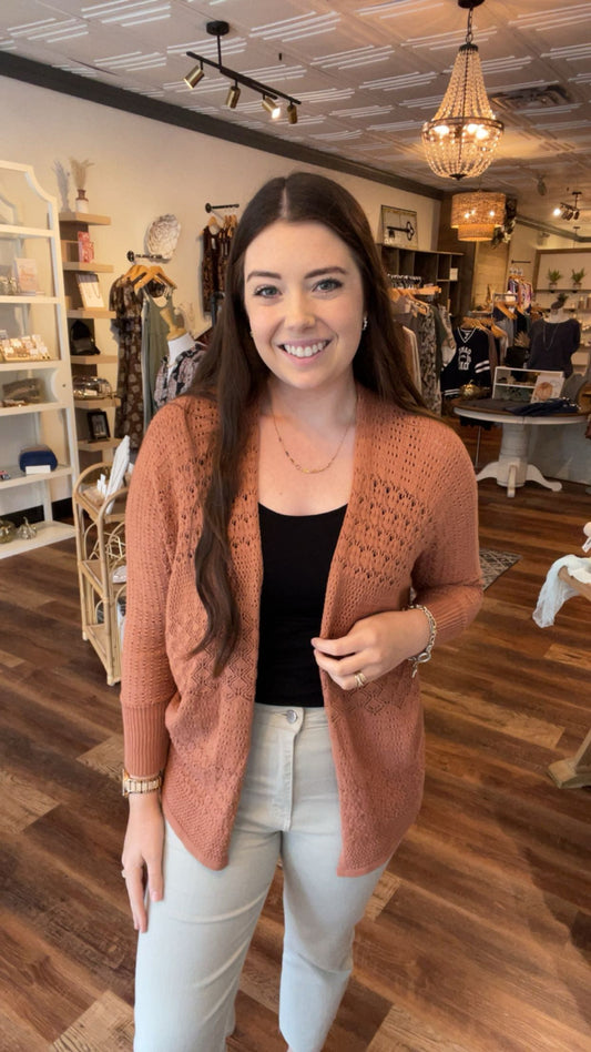 Poppy Lightweight Crochet Knit Cardigan