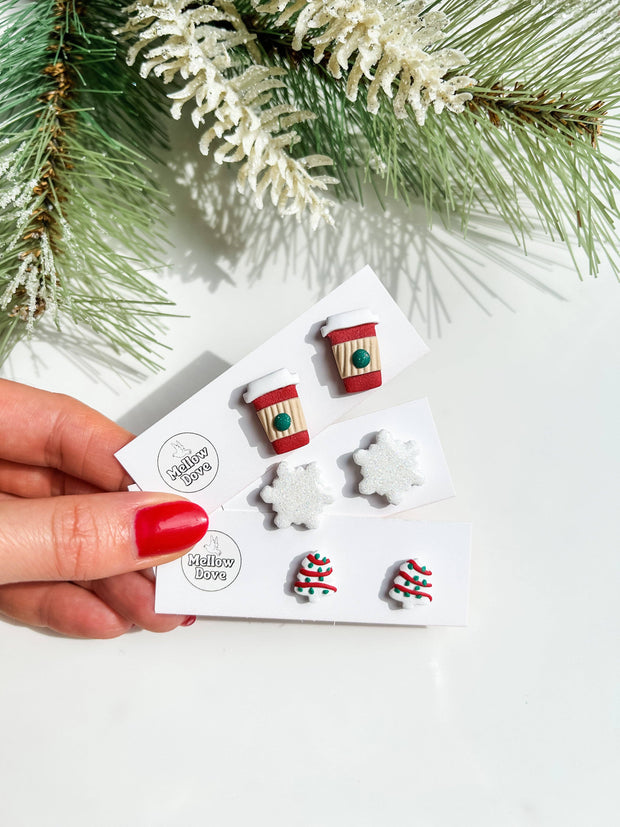 Holiday Coffee Cup Studs