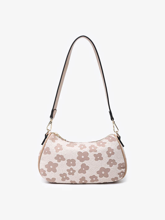 Taupe Asia Floral Shoulder Bag