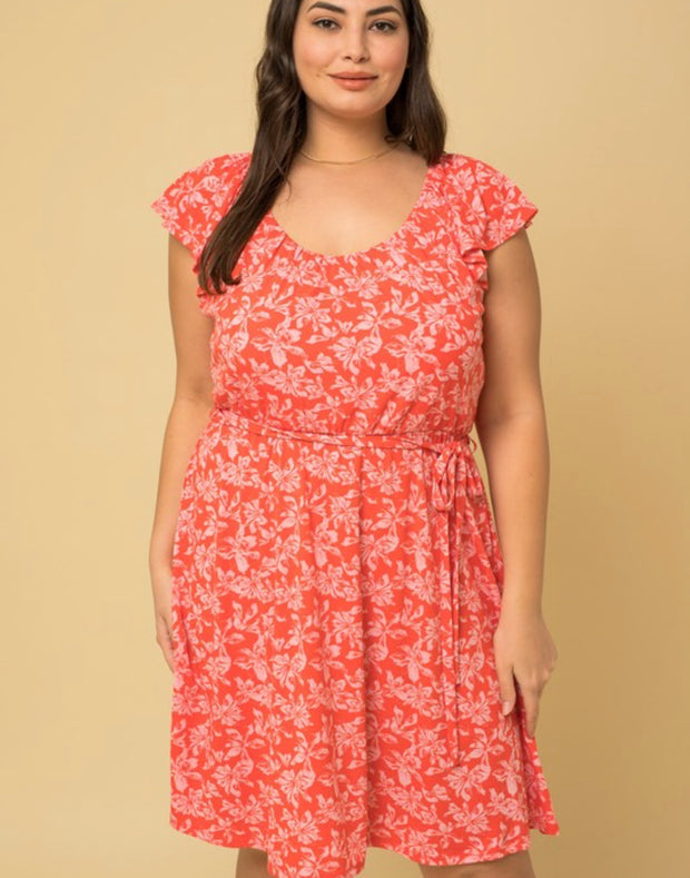 Reese Coral/Blush Floral Dress