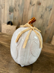Ceramic Rubbed White Pumpkin