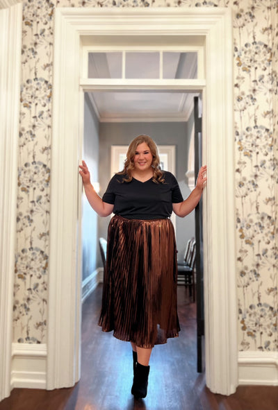 Chocolate Holiday Midi Skirt